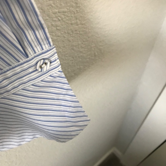 Karen Millen Pleated Striped Ruffle US 6/UK 10 Long Sleeve Button Up Shirt NWOT - Picture 10 of 12